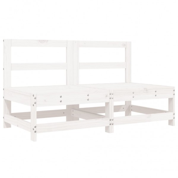 8 pcs conjunto lounge de jardim pinho maciço branco M 3