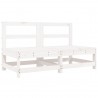 8 pcs conjunto lounge de jardim pinho maciço branco 3