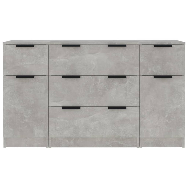 Set de aparador 3 piezas madera contrachapada gris hormigón M 5
