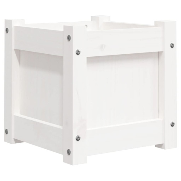 Vaso/floreira de jardim 31x31x31 cm pinho maciço branco M 2