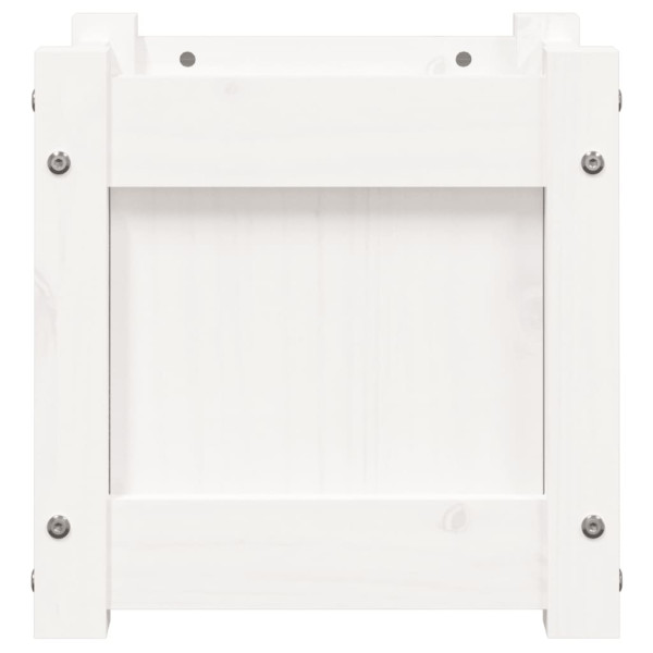 Jardinera de madera maciza de pino blanca 31x31x31 cm M 5