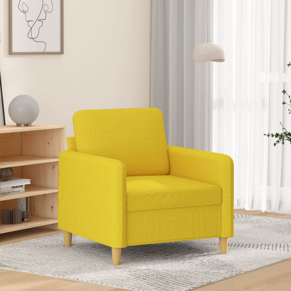 Sillón de tela amarillo claro 60 cm D
