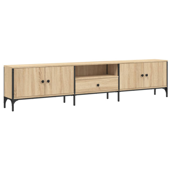 Mueble de TV cajón madera ingeniería roble Sonoma 200x25x44 cm M 2