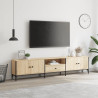 Mueble de TV cajón madera ingeniería roble Sonoma 200x25x44 cm 3