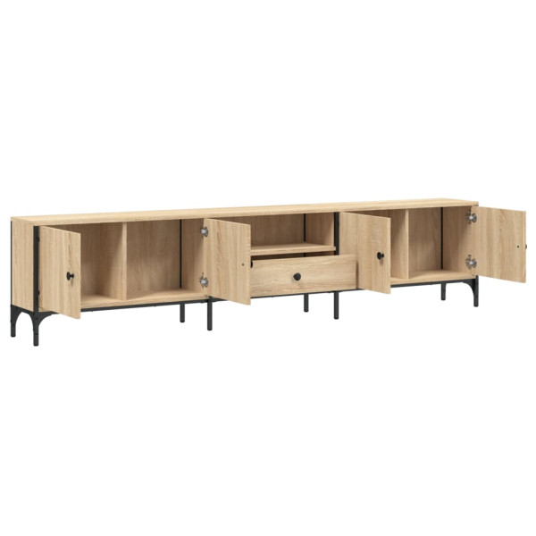 Mueble de TV cajón madera ingeniería roble Sonoma 200x25x44 cm M 5