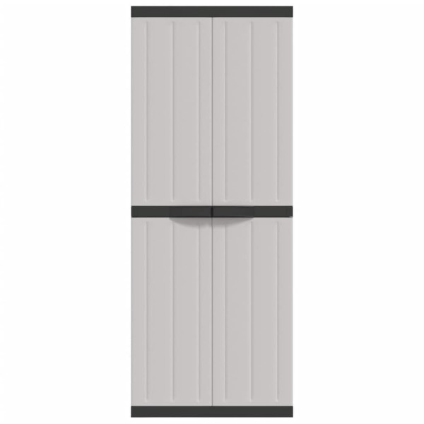 Armario de almacenaje exterior PP gris y negro 65x37x165 cm M 4