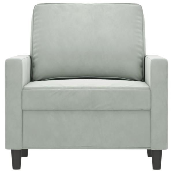 Sillón de terciopelo gris claro 60 cm M 3