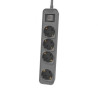 Regleta con interruptor philips chp2144g/62/ 4 tomas de corriente/ cable 1.5m/ gris 1