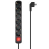 Extensão AISENS 6 tomadas com interruptor A154-0536 preto 1