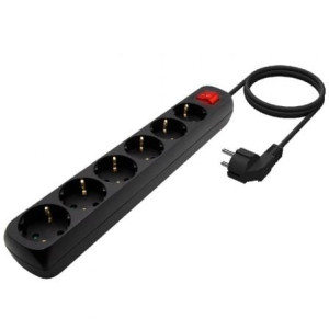 Regleta AISENS 6 tomas con interruptor A154-0536 negro H