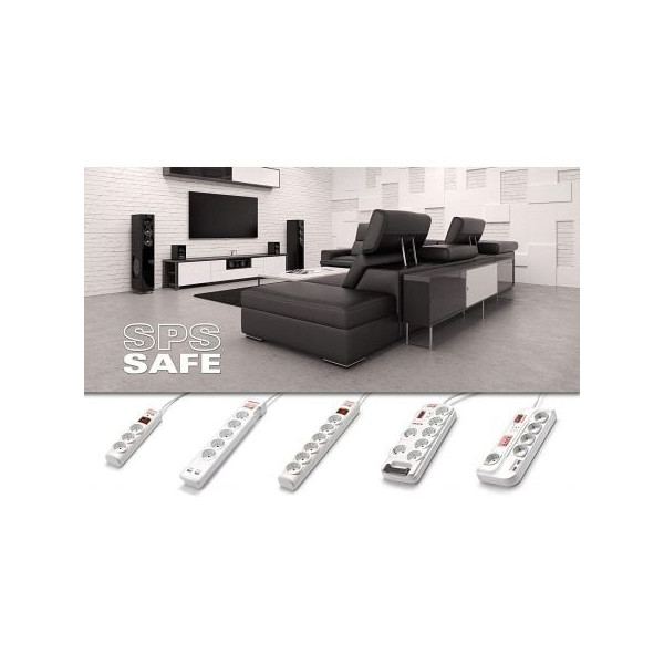 Regleta SALICRU SPS Safe 3 tomas con interruptor blanco M 3