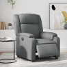 Sillón reclinable eléctrico de cuero sintético gris 1