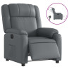 Sillón reclinable eléctrico de cuero sintético gris 2