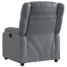 Sillón reclinable eléctrico de cuero sintético gris 4