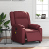 Sillón masaje reclinable eléctrico cuero sintético rojo tinto 1