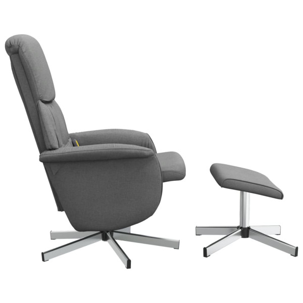 Sillón reclinable de masaje con reposapiés tela gris oscuro M 5