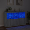 Aparador con luces LED gris Sonoma 162x37x100 cm 5