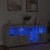 Aparador con luces LED gris Sonoma 164x37x67 cm 4