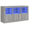 Aparador con luces LED gris Sonoma 123x37x67 cm 2