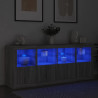 Aparador com luzes LED 163x37x67 cm cinzento sonoma 4