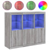 Aparadores c/ LEDs 3 pcs derivados de madeira cinzento sonoma 2