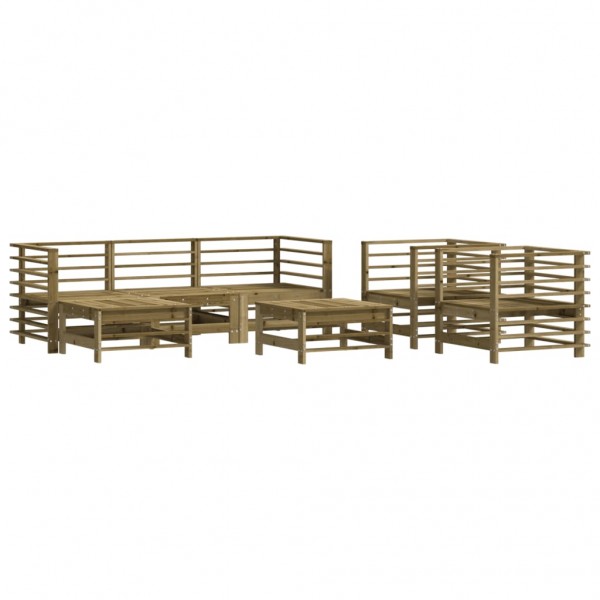 Juego de muebles de jardín 7 pzas madera de pino impregnada M 2