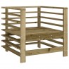 7 pcs conjunto lounge de jardim madeira de pinho impregnada 5