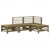 Juego de muebles de jardín 4 pzas madera de pino impregnada 2