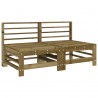 7 pcs conjunto lounge de jardim madeira de pinho impregnada 4