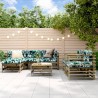 7 pcs conjunto lounge de jardim madeira de pinho impregnada 1