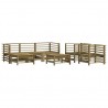 7 pcs conjunto lounge de jardim madeira de pinho impregnada 2