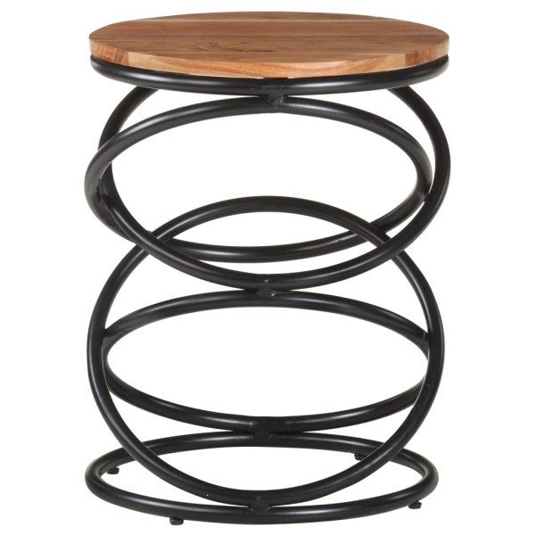 Mesa auxiliar de madera de acacia maciza 40x40x52 cm M 2