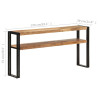 Mesa consola de madera maciza de acacia 150x30x75 cm 5