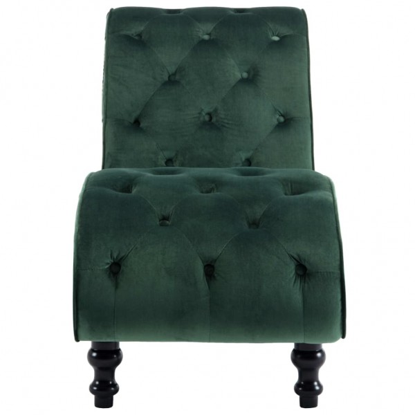 Chaise longue em veludo verde M 4