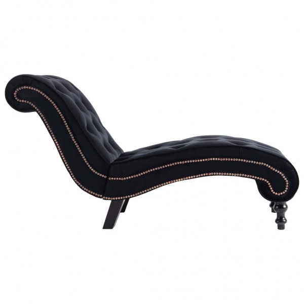 Chaise longue em veludo preto M 5