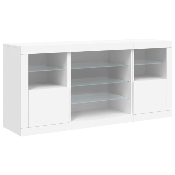 Aparador com luzes LED 142.5x37x67 cm branco M 5