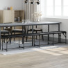 Banco de jantar 248x32x45 cm aço e couro artificial preto 1