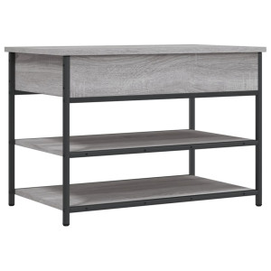 Banco zapatero madera de ingeniería gris Sonoma 70x42.5x50 cm H