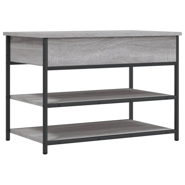 Banco zapatero madera de ingeniería gris Sonoma 70x42.5x50 cm M 2
