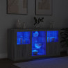 Aparador com luzes LED 123x37x67 cm cinzento sonoma 4