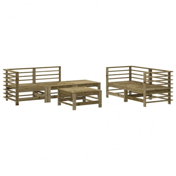 6 pcs conjunto lounge de jardim madeira de pinho impregnada M 2