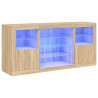 Aparador com luzes LED 142.5x37x67 cm carvalho sonoma 2