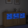 Aparador com luzes LED 123x37x67 cm carvalho sonoma 4