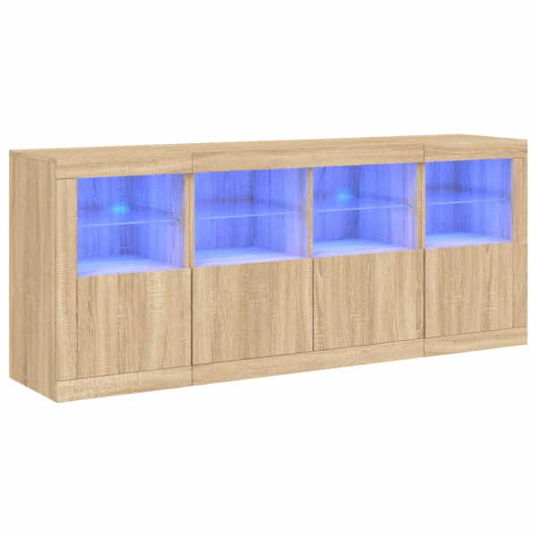 Aparador com luzes LED 163x37x67 cm carvalho sonoma M 2