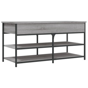 Banco zapatero madera de ingeniería gris Sonoma 100x42.5x50 cm H