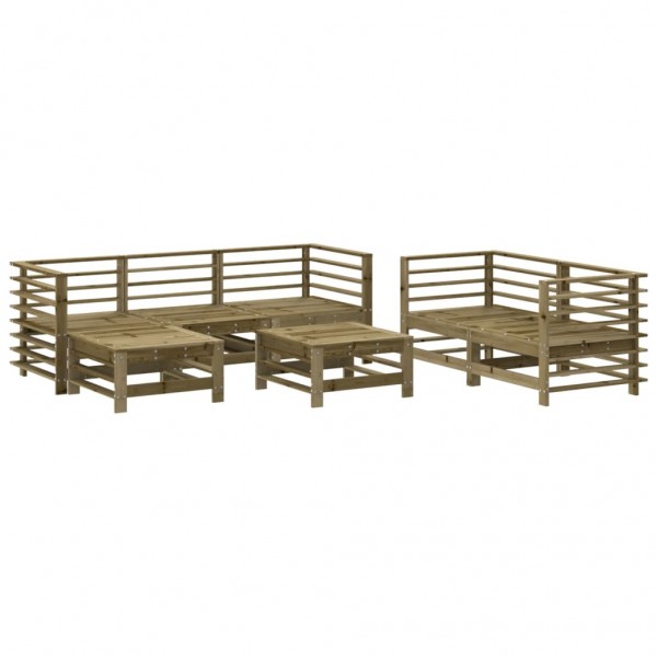7 pcs conjunto lounge de jardim madeira de pinho impregnada M 2