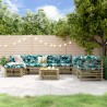 8 pcs conjunto lounge de jardim madeira de pinho impregnada 1