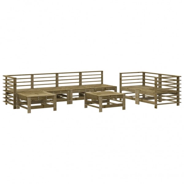 8 pcs conjunto lounge de jardim madeira de pinho impregnada M 2