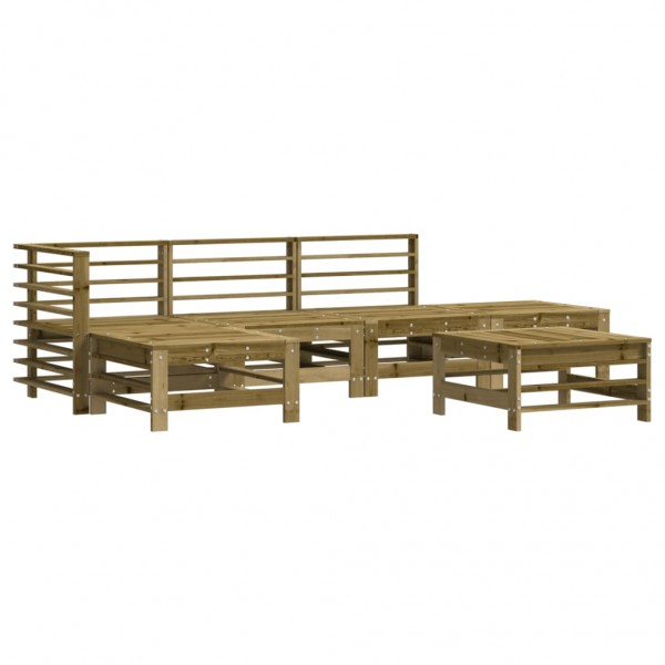 Juego de muebles de jardín 6 pzas madera de pino impregnada M 2