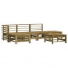 Juego de muebles de jardín 6 pzas madera de pino impregnada 2